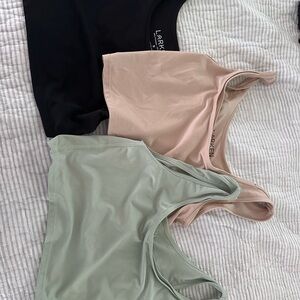 Larken Sport Seamless Scoop Neck Tank Trio - Black, Blush, Sage
